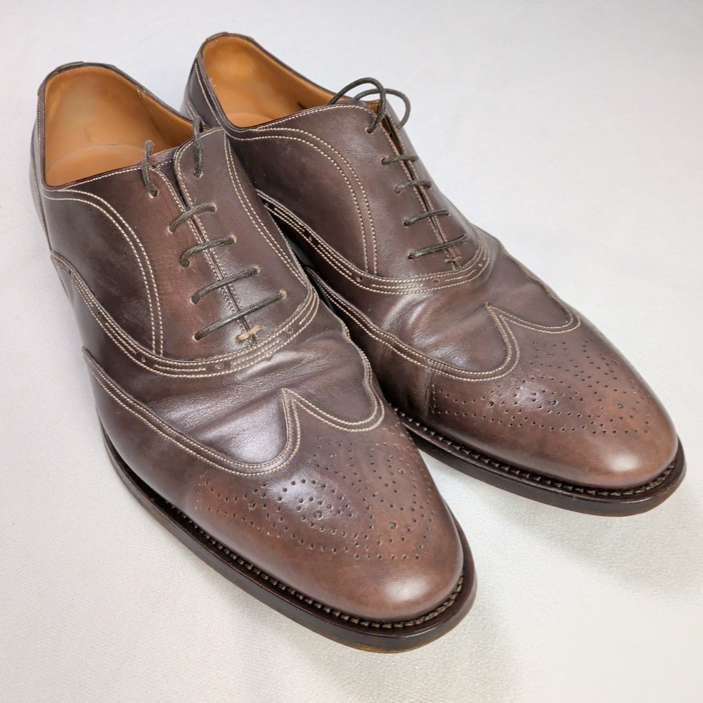 Bally Scribe Augusti Shoes Mens US 13 E Brown Leather Brogue Oxford Swiss